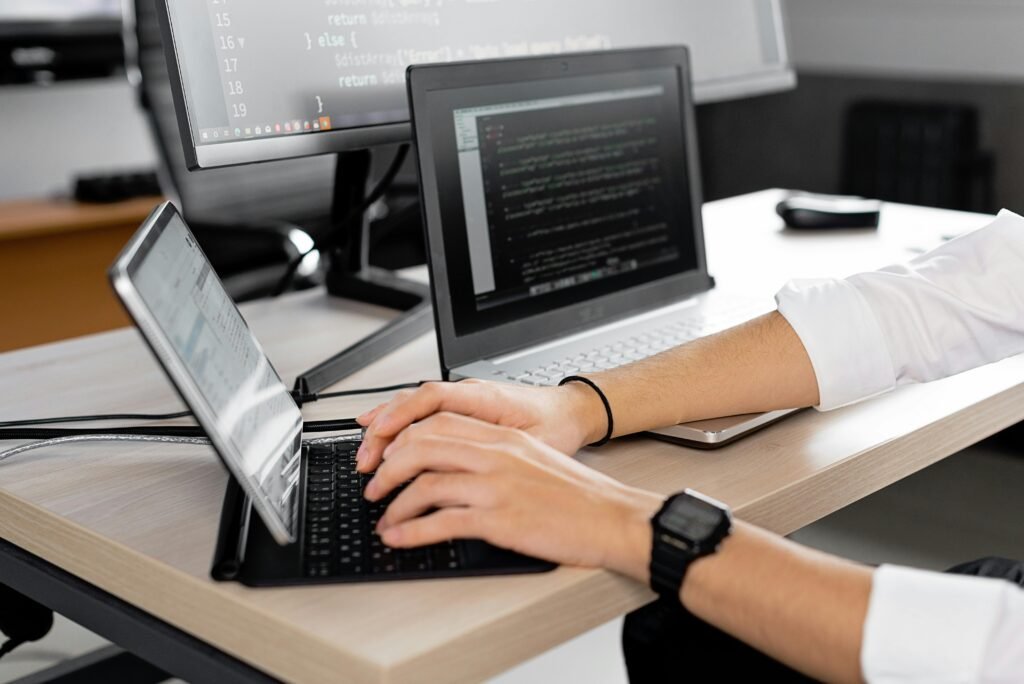 Person Using Black Keyboard