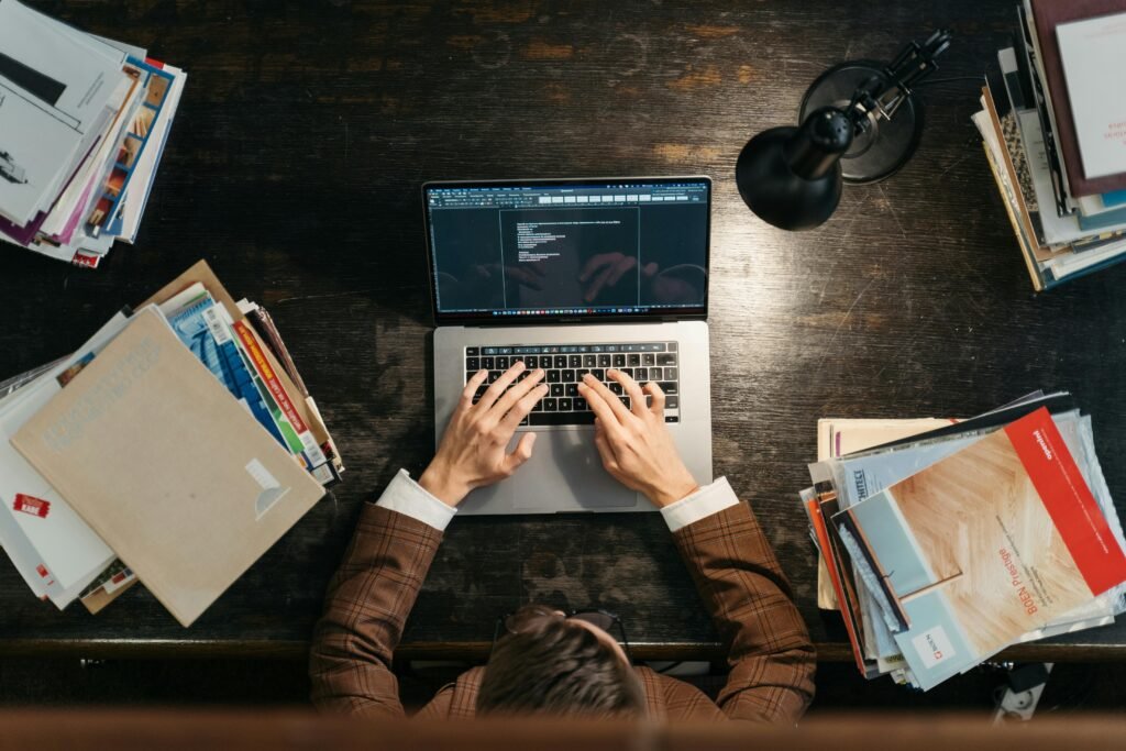 A Person Using a Laptop